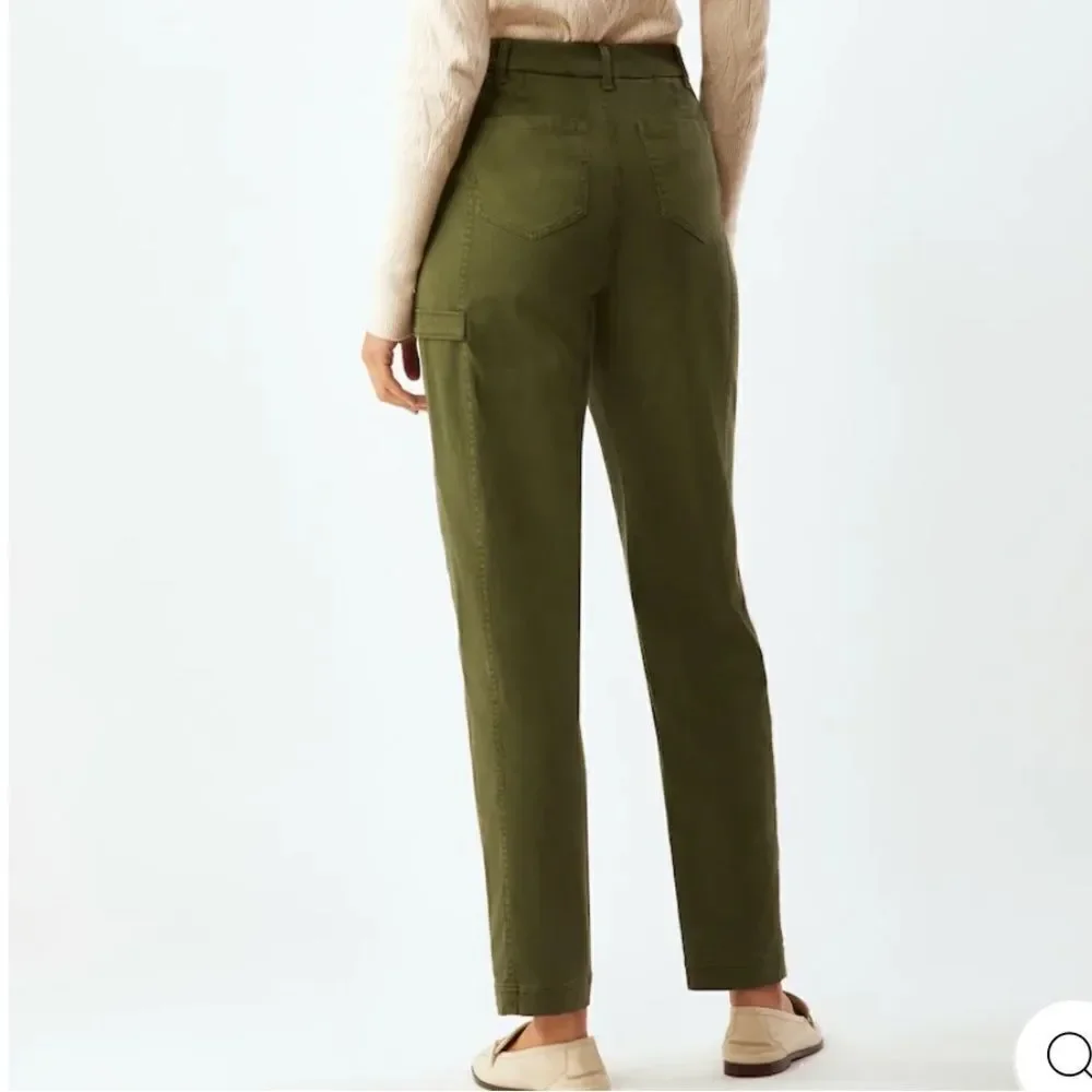 Ecru army green utility pants‎ straight leg relaxed fit sz S cotton blend